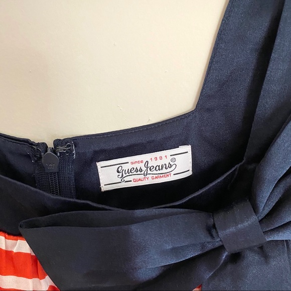 💎Guess • Silk Dark Blue/Red Dress - Picture 4 of 7